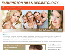 Tablet Screenshot of farmingtonhillsdermatologymi.com